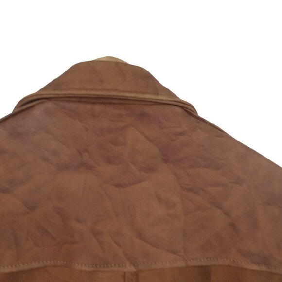 Vintage Genuine Deer Skin Brown Bomber Jacket Size 36 14 Mid Western Sport TOG - Picture 10 of 13